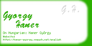gyorgy haner business card